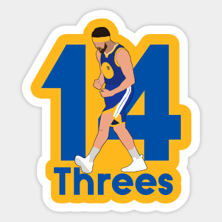 Klay Thompson 14 Three's Celebration - Golden State Warriors Sticker